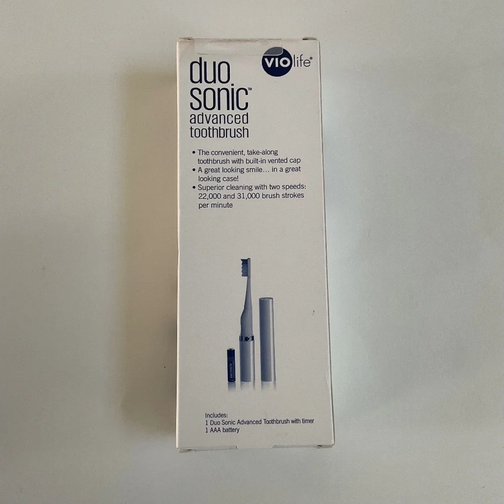 VIOLIFE Duo Sonic Advanced Battery Operated Toothbrush For Home And Travel NEW
